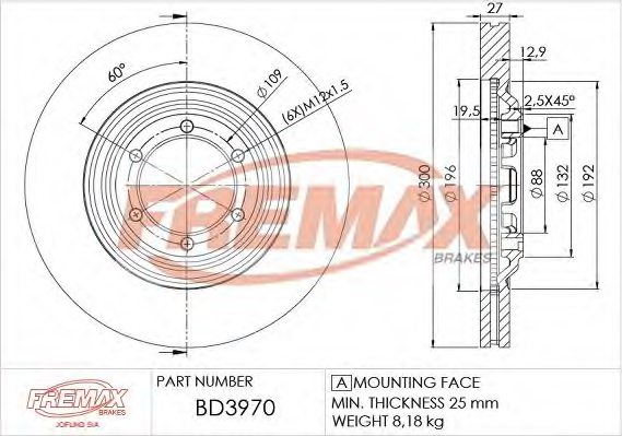 FREMAX BD-3970 Brake Disc
